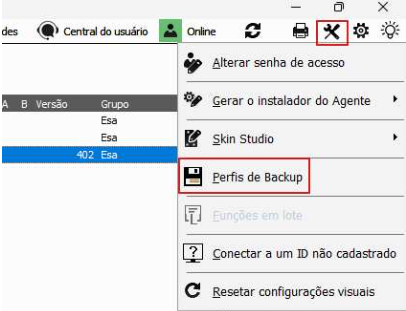 Master Remote Perfil de Backup